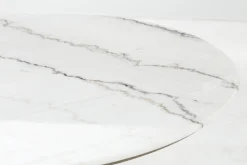Flamant Aboah, Eettafel, Rond, Wit Marmer, 145 Cm