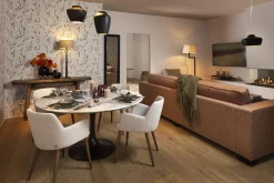 Flamant Aboah, Eettafel, Rond, Wit Marmer, 145 Cm