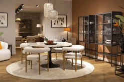 Flamant Aboah, Eettafel, Rond, Wit Marmer, 145 Cm