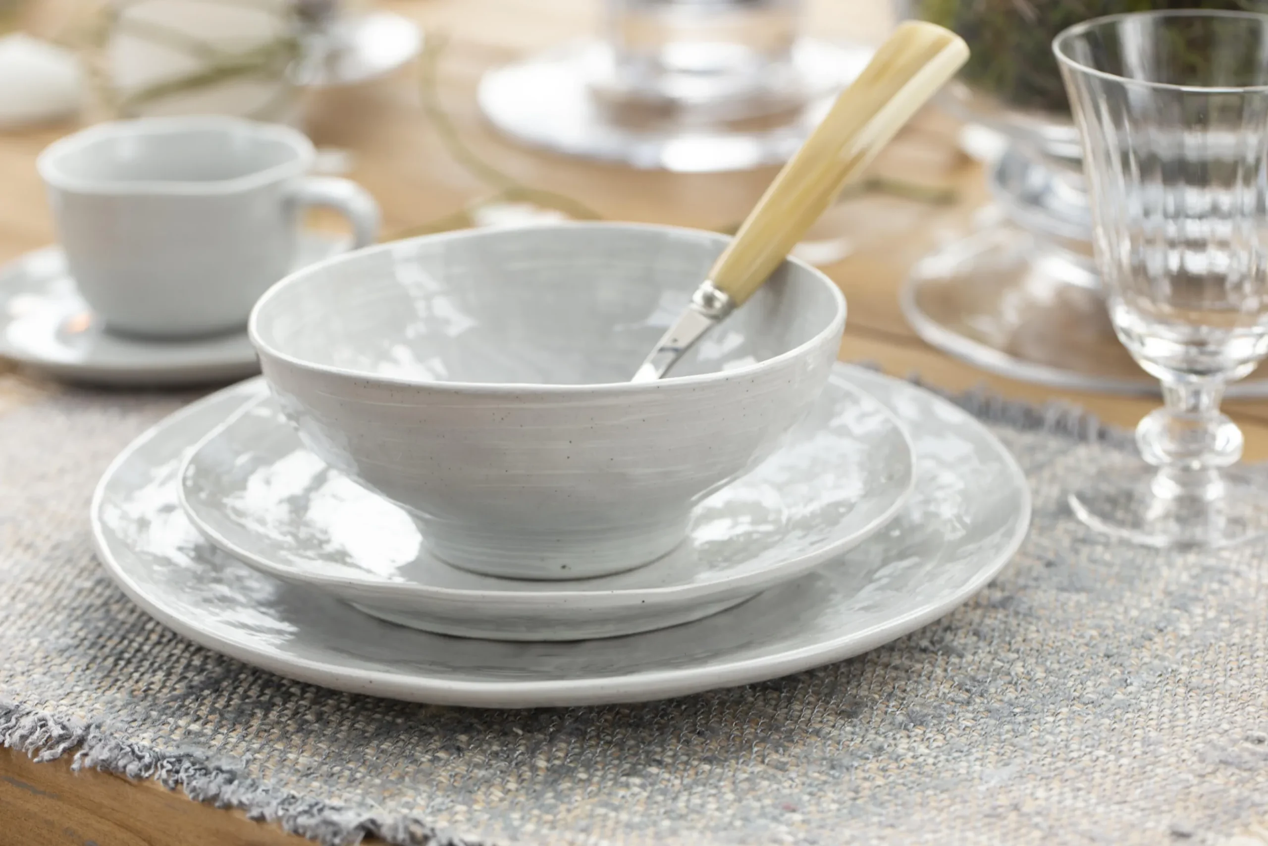 Flamant Alanah, Bord, Keramiek, Grijs, 21,5Cm