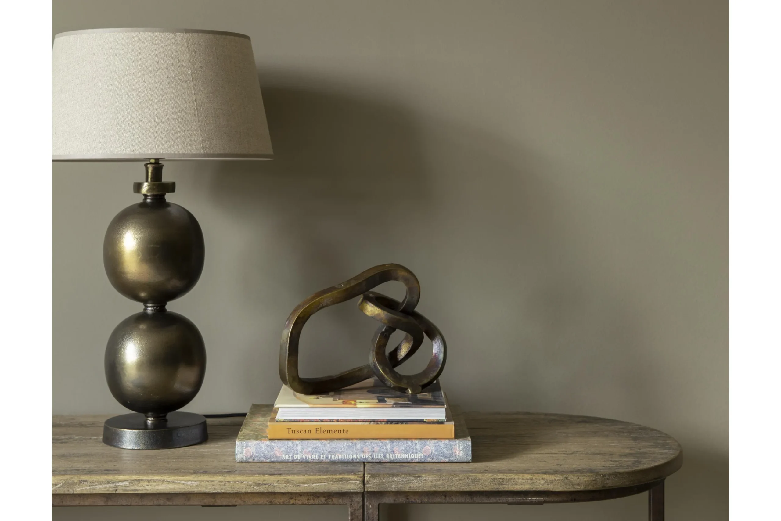 Flamant Annelie, Tafellamp, Antiek Koperen Afwerking