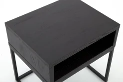 Flamant Armand, Bijzettafel, Zwart Eiken En Metaal