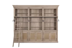 Flamant Balmore, Boekenkast, Verweerd Eiken, 3-Delig, Met Ladder