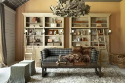 Flamant Balmore, Boekenkast, Verweerd Eiken, 2-Delig, Met Ladder