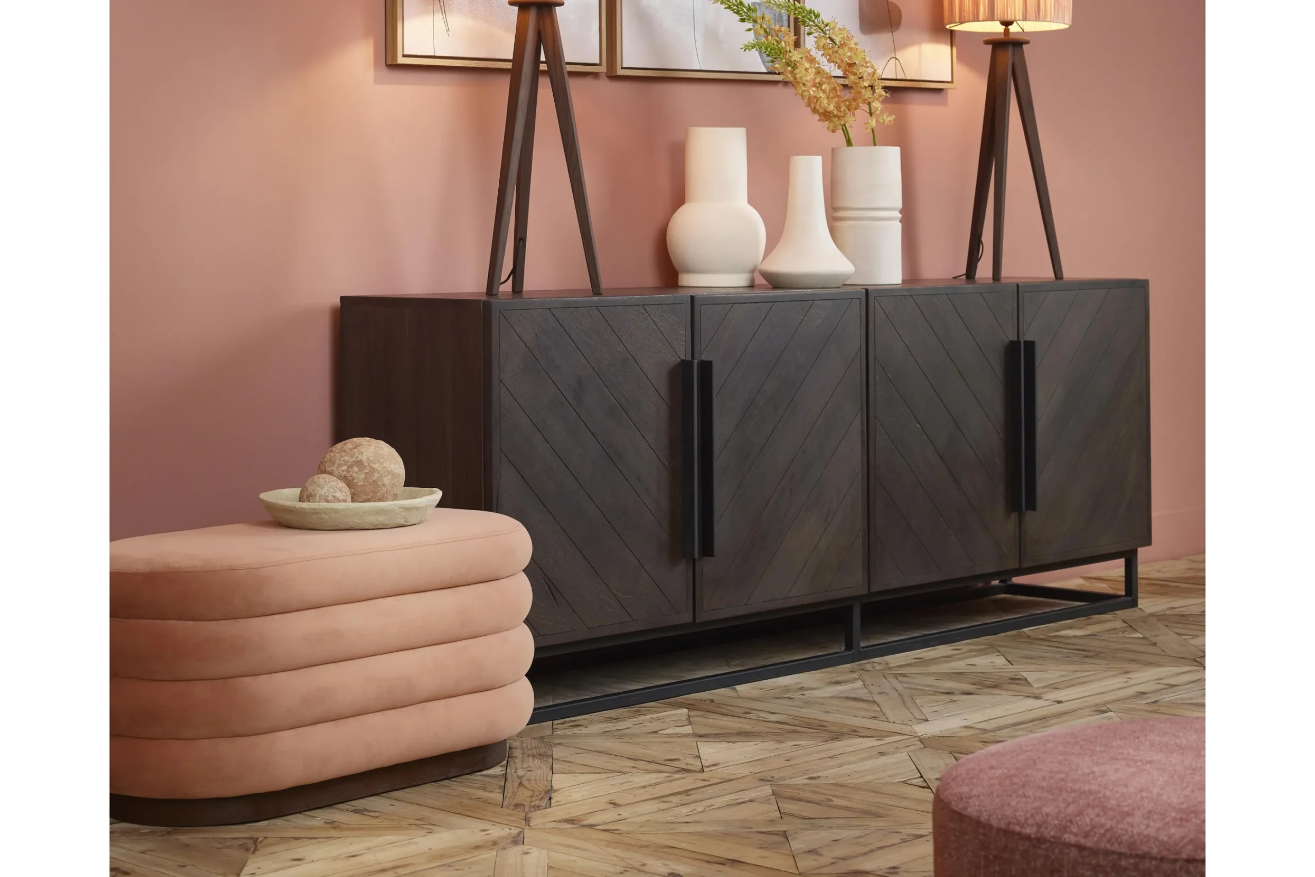 Flamant Beatrice, Poef, Ovaal, Roze