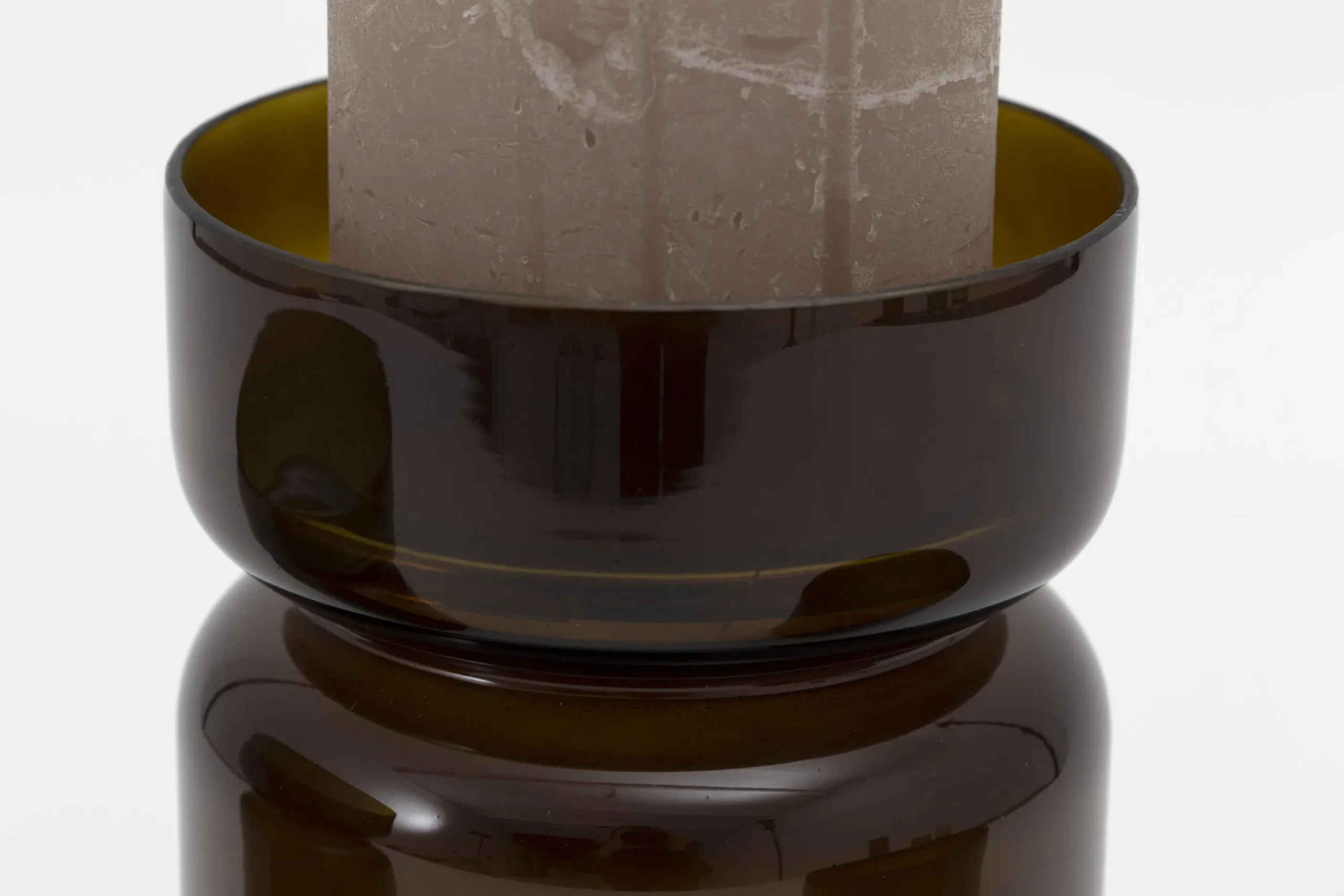 Flamant Berami, Kandelaar, Glas, Bruin, L