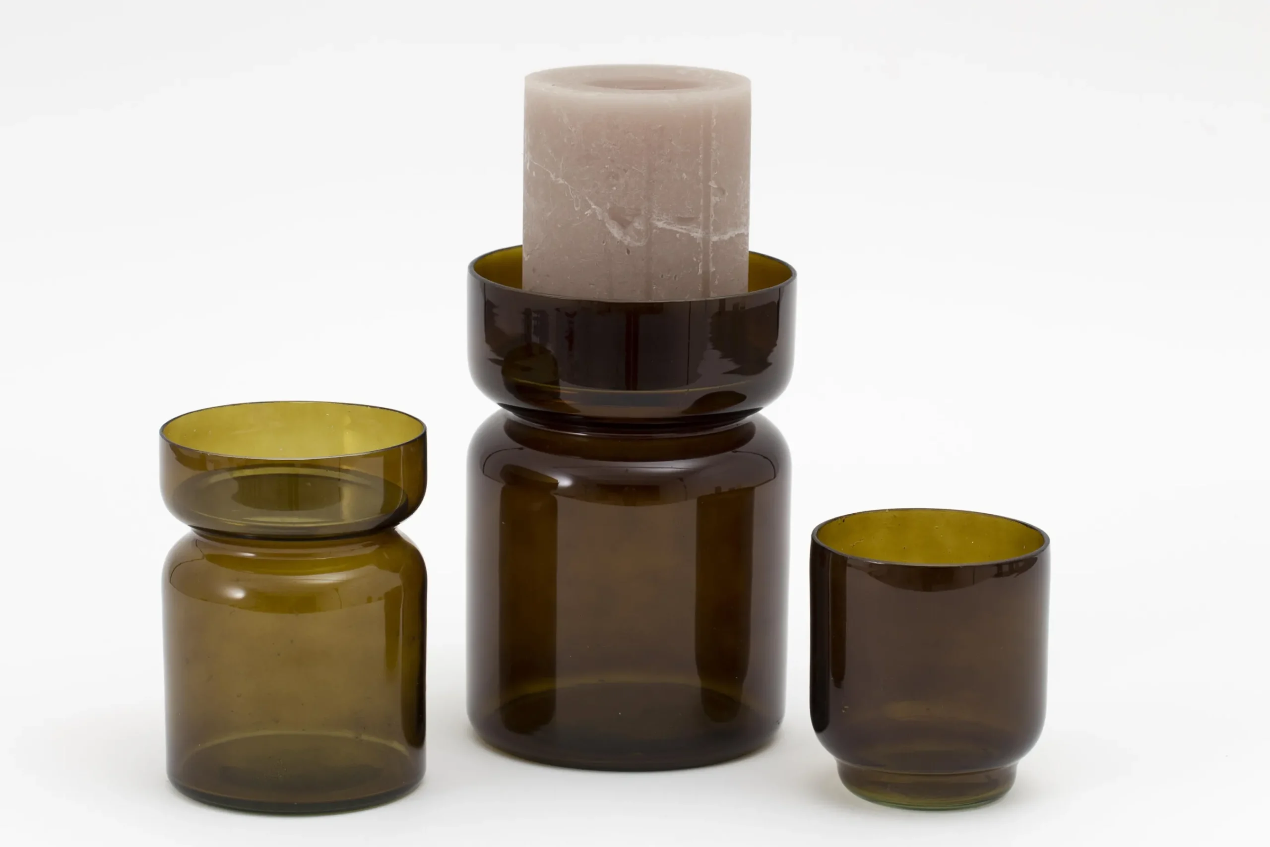 Flamant Berami, Kandelaar, Glas, Bruin, L