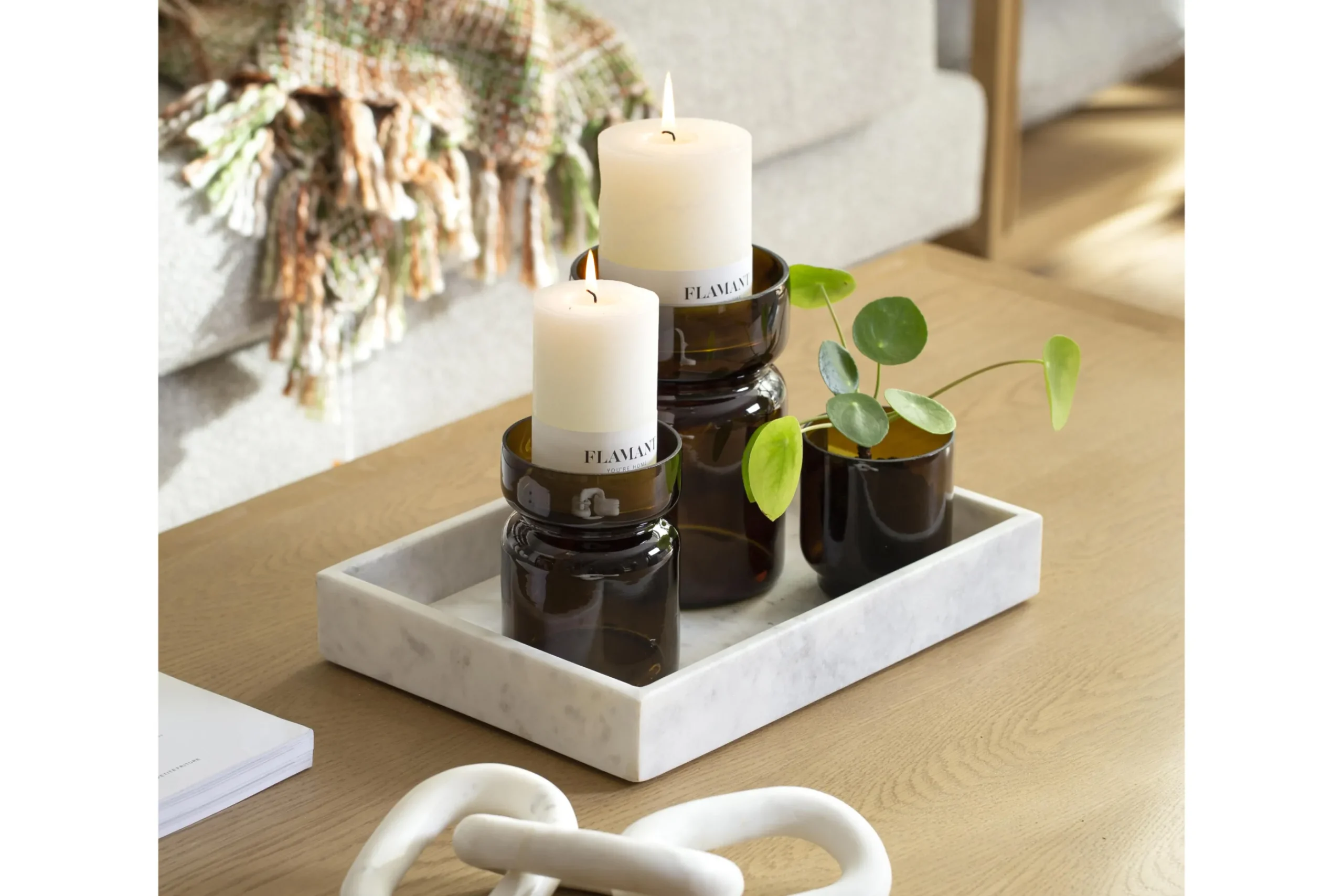 Flamant Berami, Kandelaar, Glas, Bruin, S