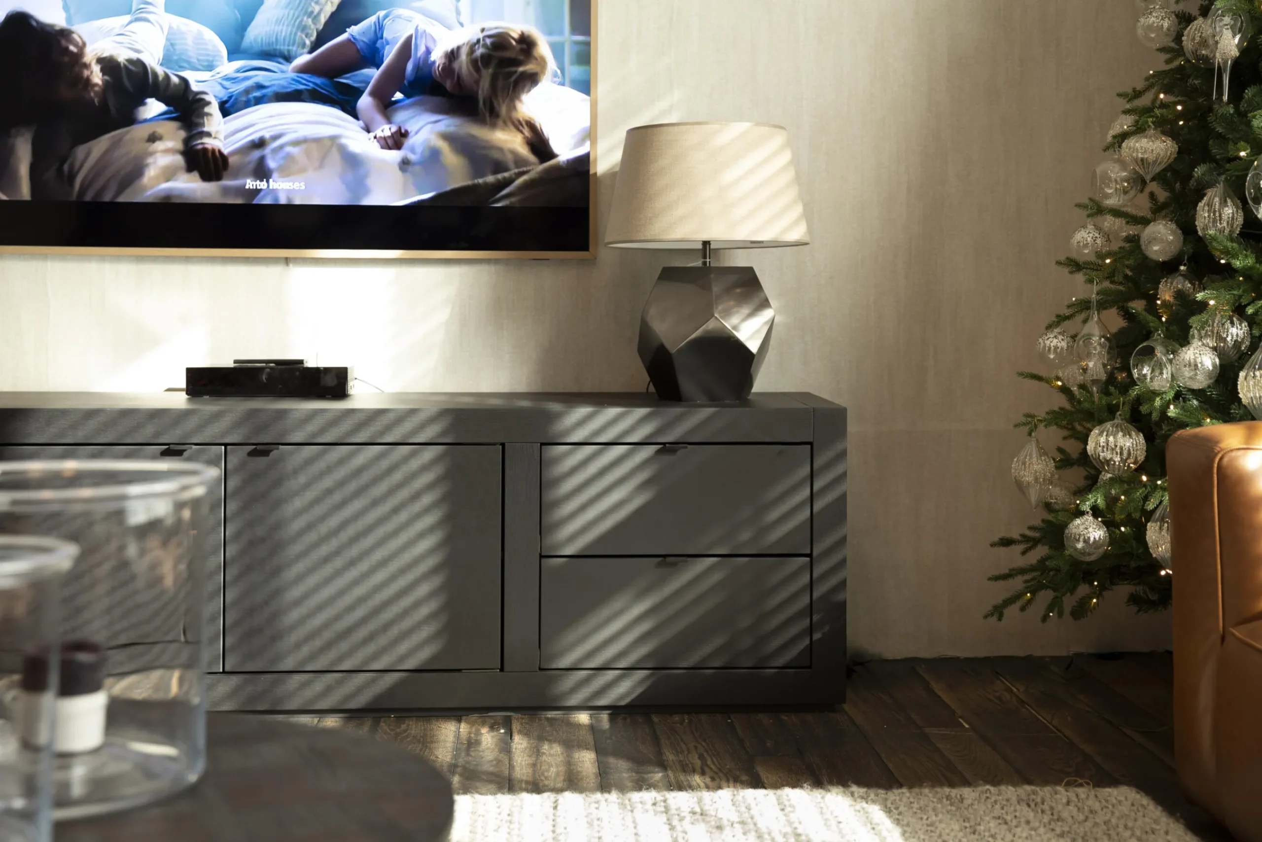 Flamant Bjorn, Tv-Meubel, Zwart, 2 Deuren, 4 Lades