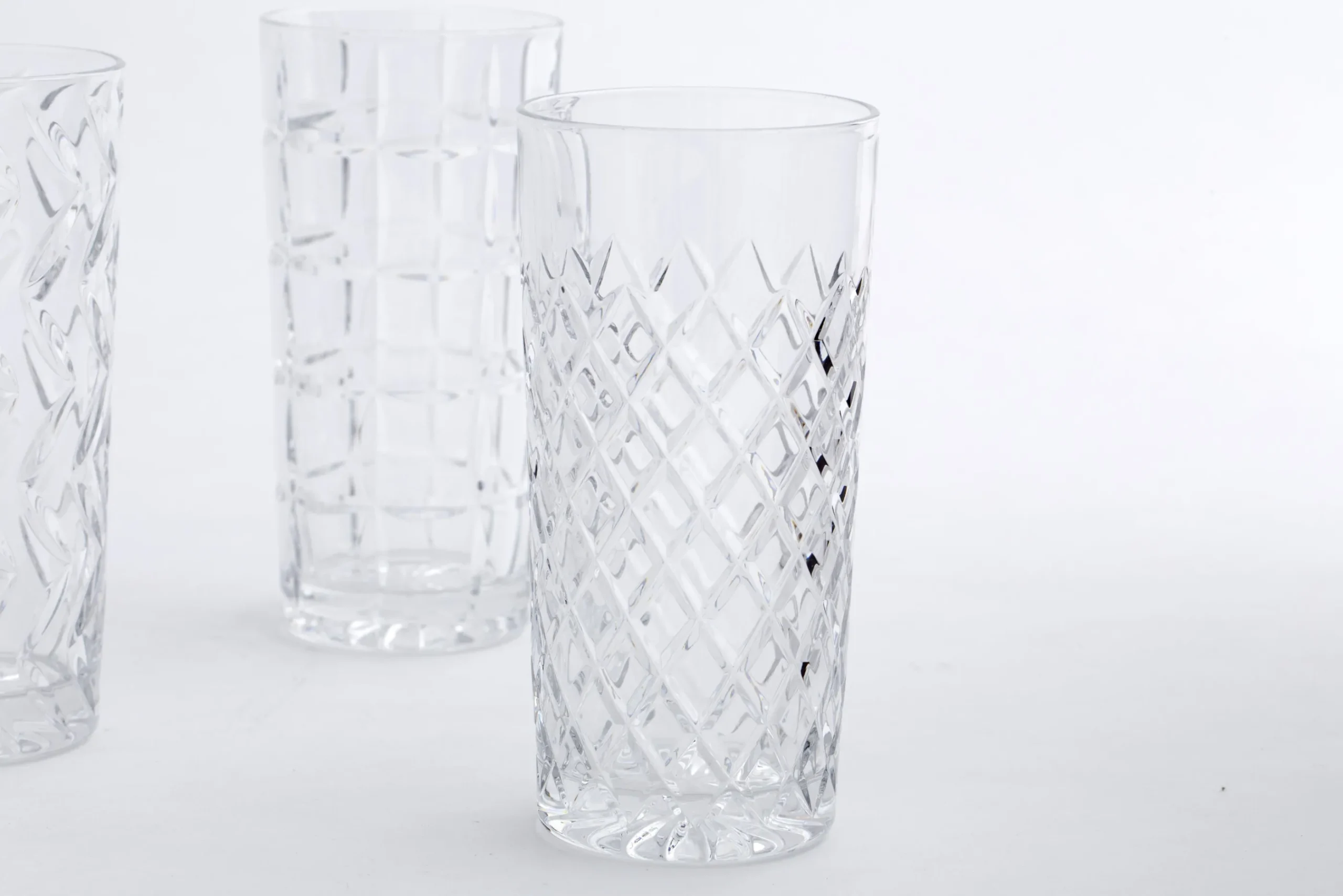 Flamant Bogart, Hoog Glas, Handgeslepen, Set Van 6