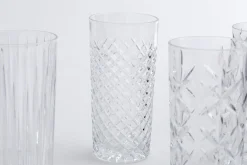 Flamant Bogart, Hoog Glas, Handgeslepen, Set Van 6