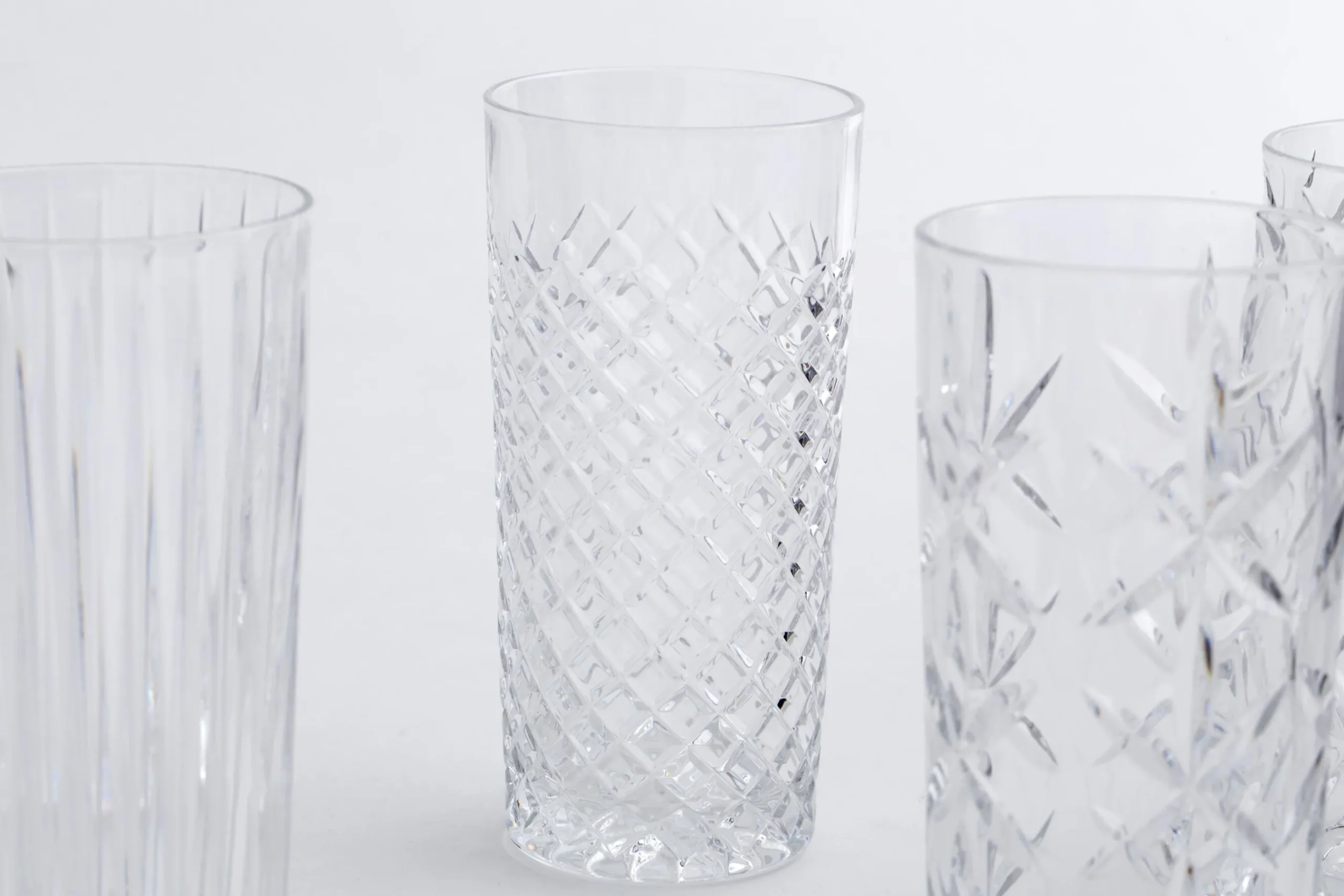 Flamant Bogart, Hoog Glas, Handgeslepen, Set Van 6