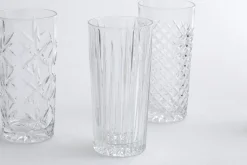 Flamant Bogart, Hoog Glas, Handgeslepen, Set Van 6