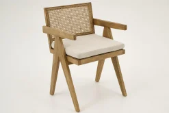 Flamant Bruno, Fauteuil, Eiken, Riet, Met Kussen