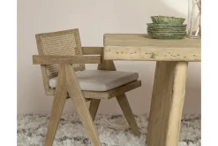 Flamant Bruno, Fauteuil, Eiken, Riet, Met Kussen