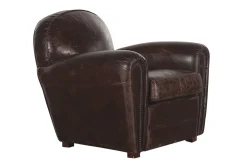 Flamant Burnham, Club Fauteuil, Donkerbruin, Leer
