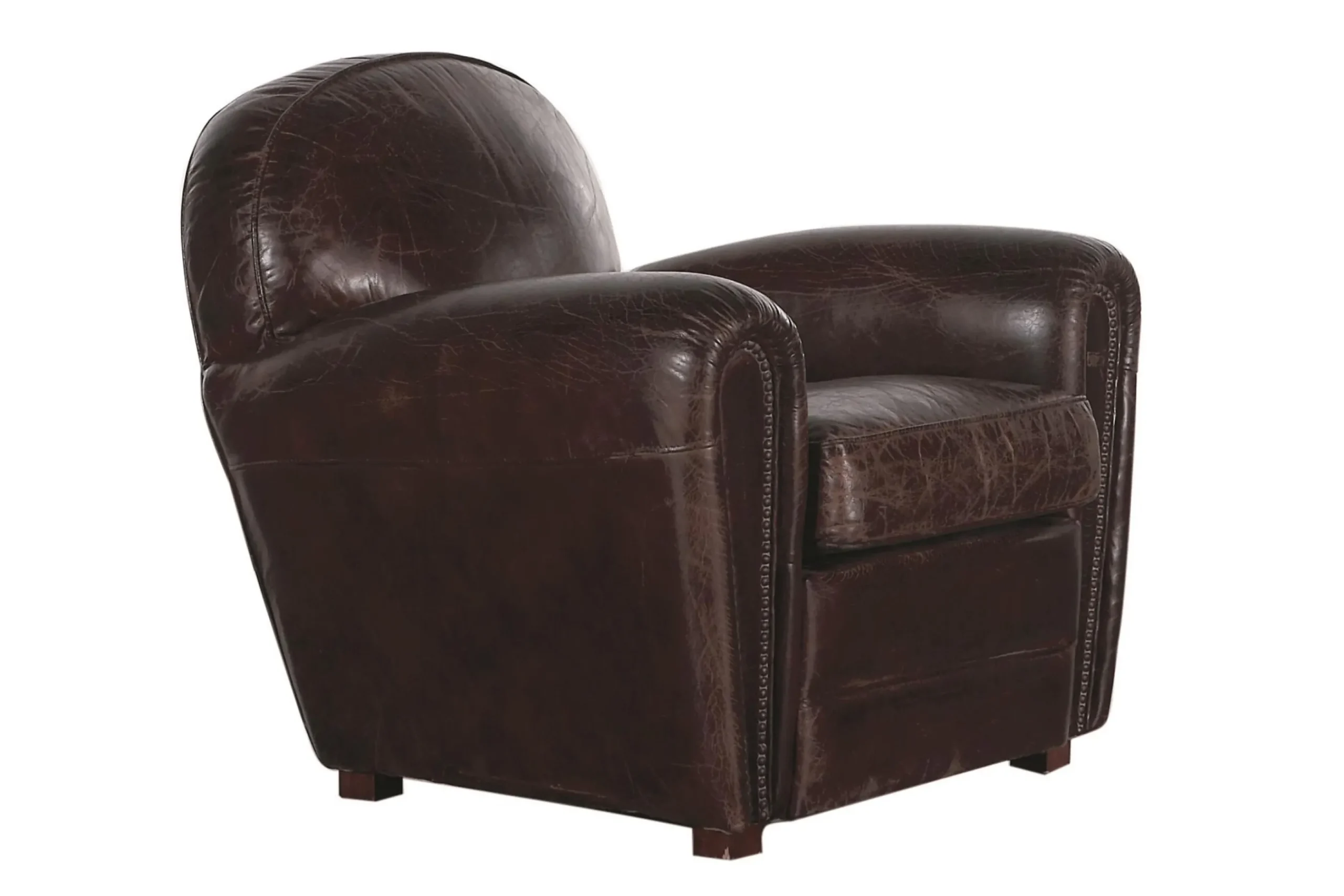 Flamant Burnham, Club Fauteuil, Donkerbruin, Leer