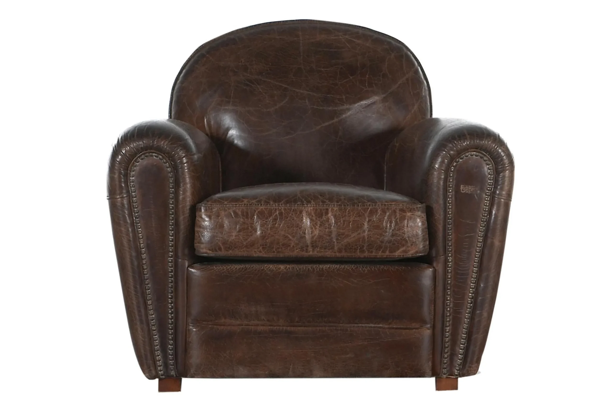 Flamant Burnham, Club Fauteuil, Donkerbruin, Leer