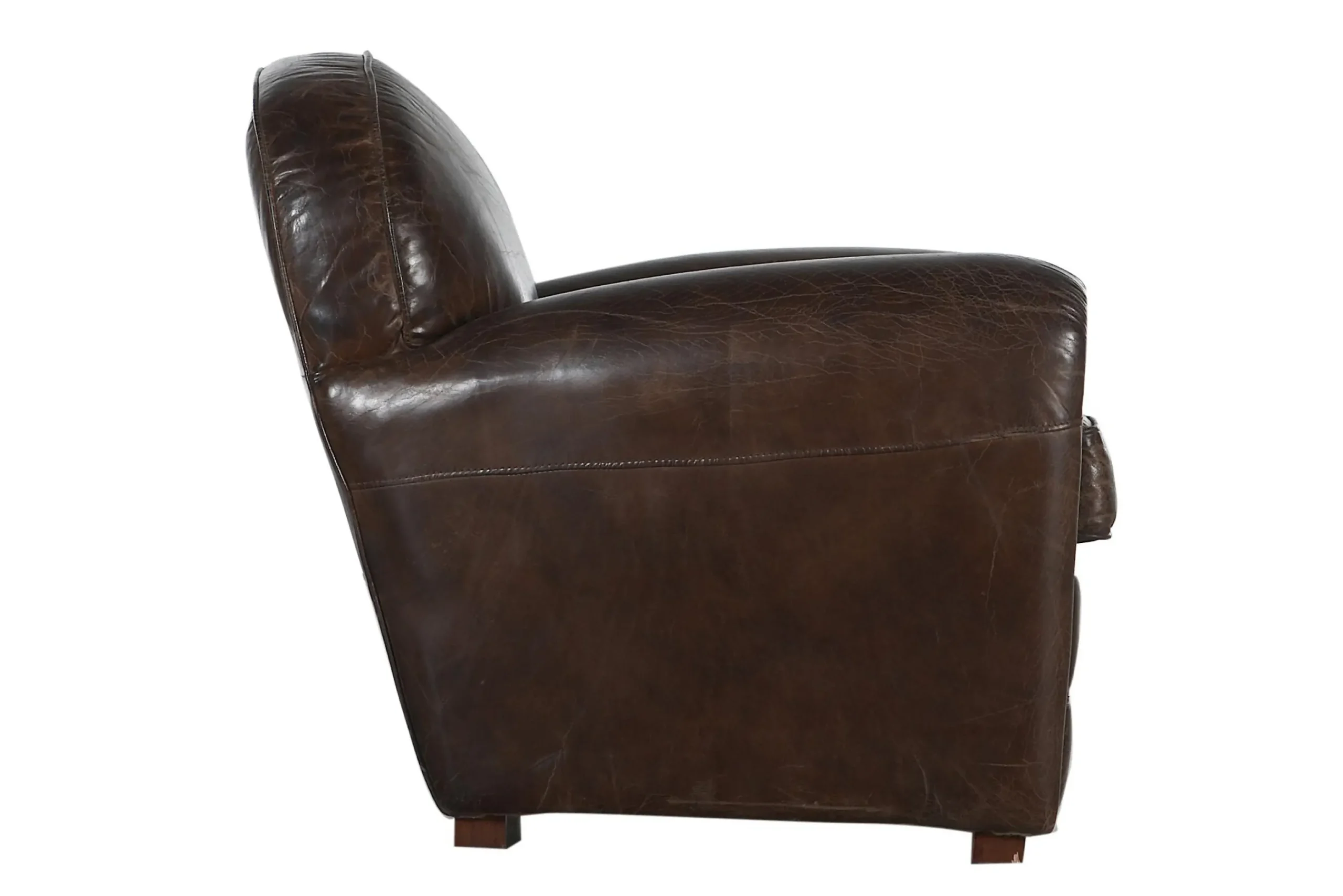 Flamant Burnham, Club Fauteuil, Donkerbruin, Leer