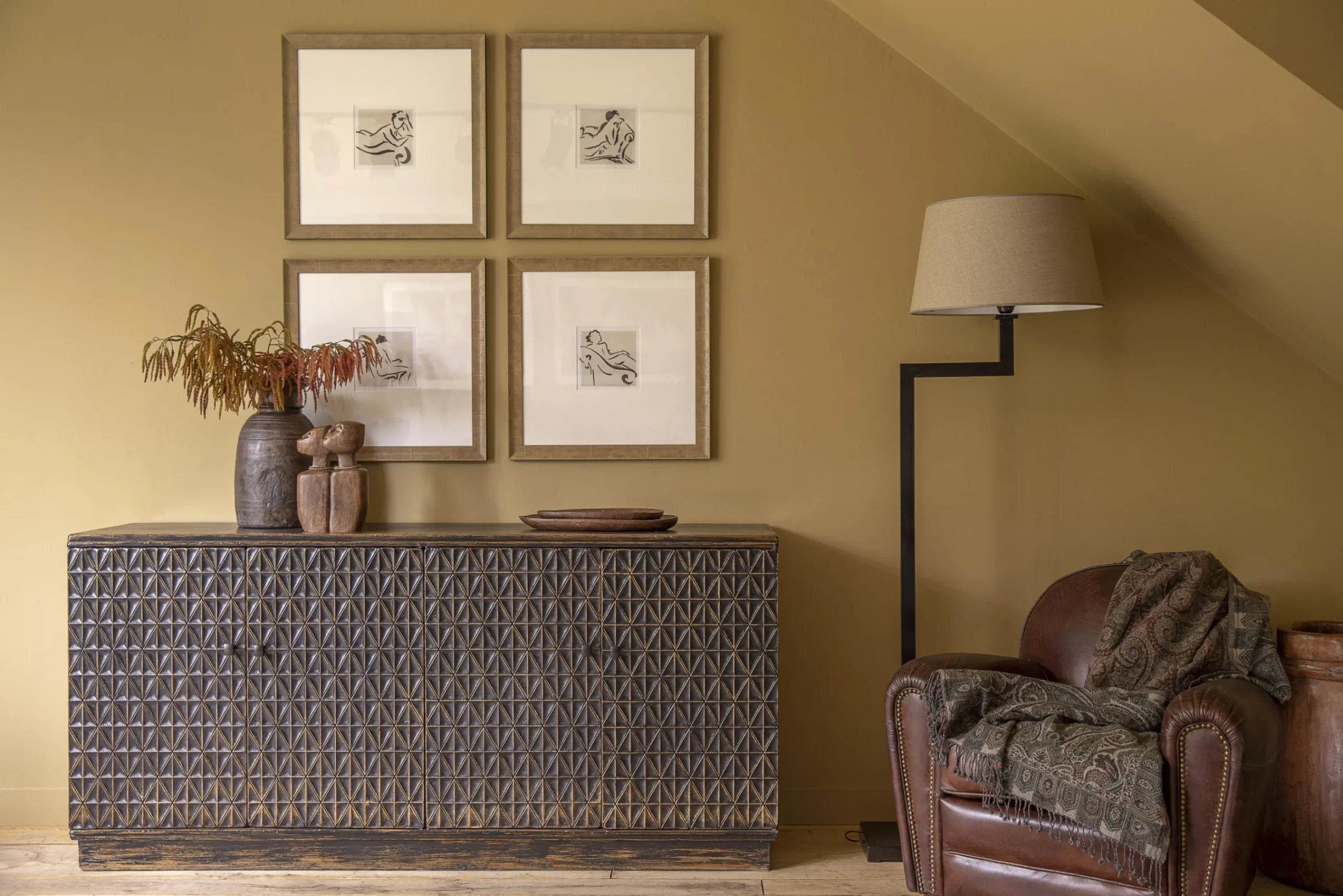 Flamant Burnham, Club Fauteuil, Donkerbruin, Leer