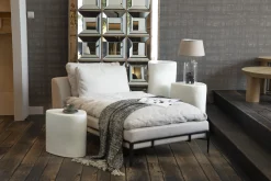 Flamant Floria, Fauteuil, Natuurlijk Linnen En Zwart Metaal