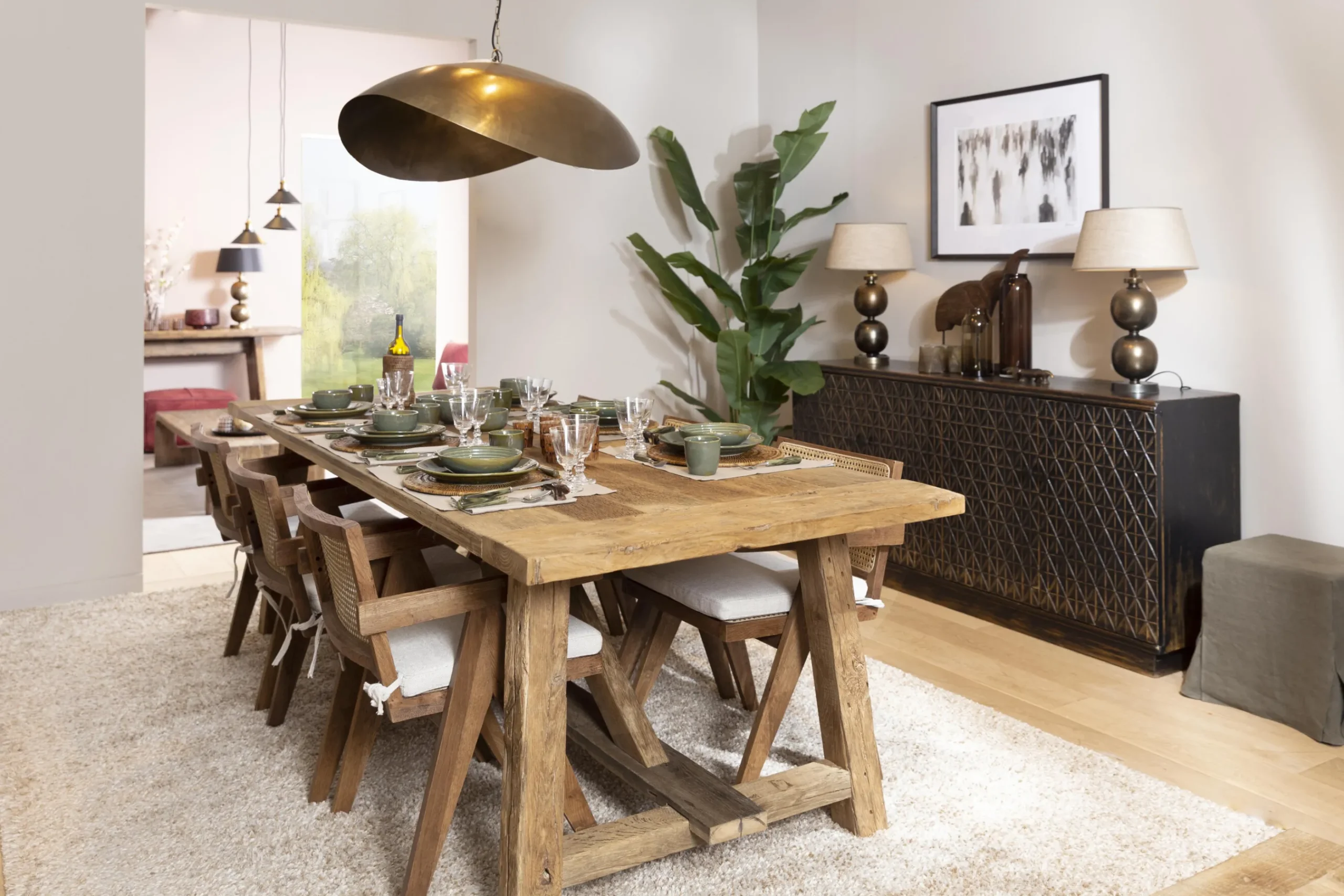 Flamant Jeffrey, Eettafel, Oud Eiken, 300 Cm