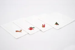 Flamant Karoli, Servet, Borduurwerk, Set Van 4