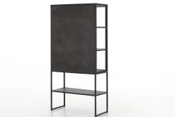 Flamant Laurance, Vitrinekast, Zwart, Metaal, 2 Deuren