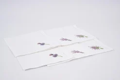 Flamant Lavendel, Servet, Borduurwerk, Set Van 6