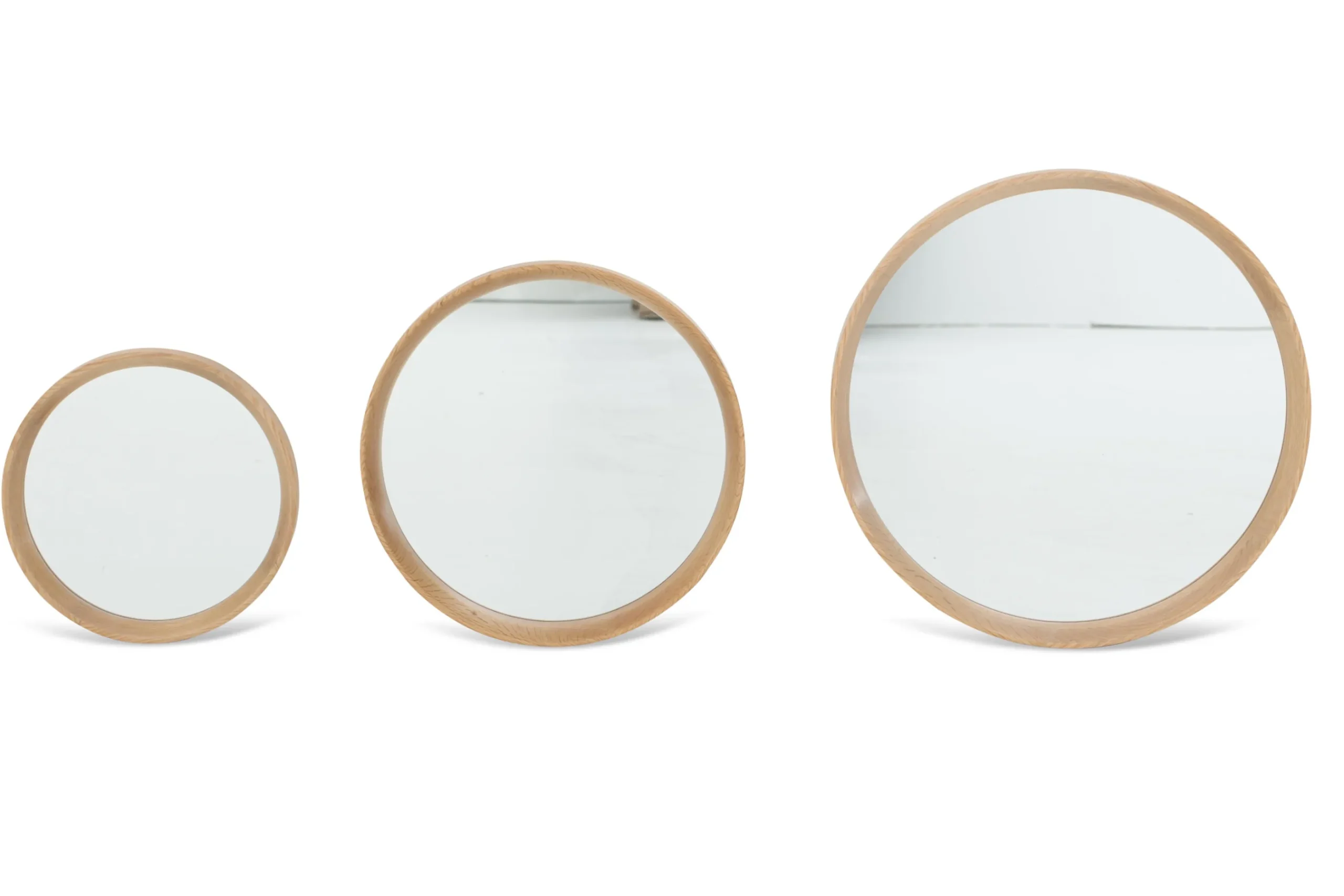 Flamant Lucente, Spiegel, Eiken, Rond, 46Cm