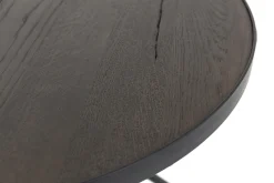 Flamant Madison, Bijzettafel, Eiken En Metaal, Rond, 60 Cm, Donkerbruin