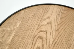 Flamant Madison, Bijzettafel, Eiken En Metaal, Rond, 45 Cm, Lichtbruin