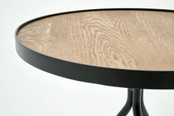 Flamant Madison, Bijzettafel, Eiken En Metaal, Rond, 45 Cm, Lichtbruin