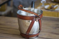 Flamant Manhattan, Wijnkoeler, Bruin Leren Handvat