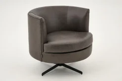Flamant Marchetti, Fauteuil, Leer Zwart, Draaibaar