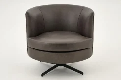 Flamant Marchetti, Fauteuil, Leer Zwart, Draaibaar