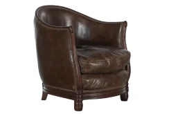 Flamant Melbury, Club Fauteuil, Donkerbruin, Leer