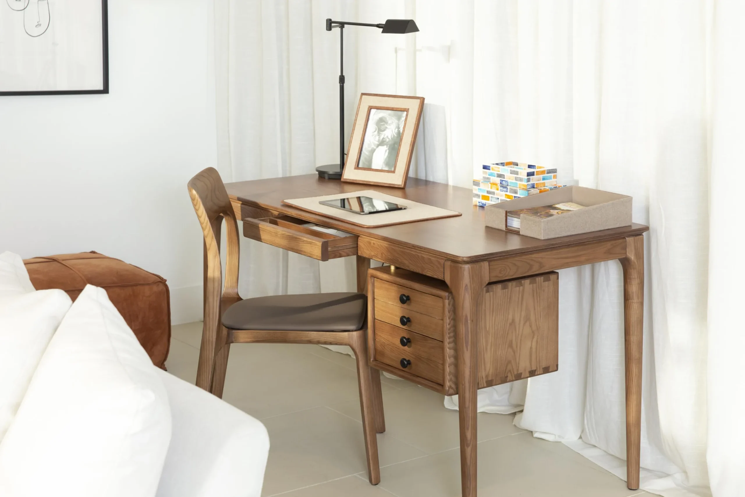 Flamant Milburn, Papierlade, Wol En Leer