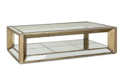 Flamant Mitchell, Salontafel, Rechthoekig, Spiegelglas En Hout, 160X80