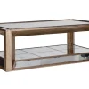 Flamant Mitchell, Salontafel, Rechthoekig, Spiegelglas En Hout, 120X70