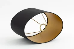 Flamant Ovaal, Lampenkap, Zwart En Goud, Ovaal, 35 Cm