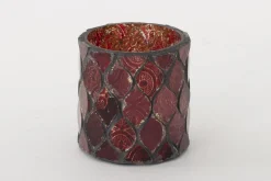 Flamant Tempels, Theelichthouder, Glas, Rood, S