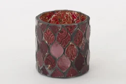 Flamant Tempels, Theelichthouder, Glas, Rood, S