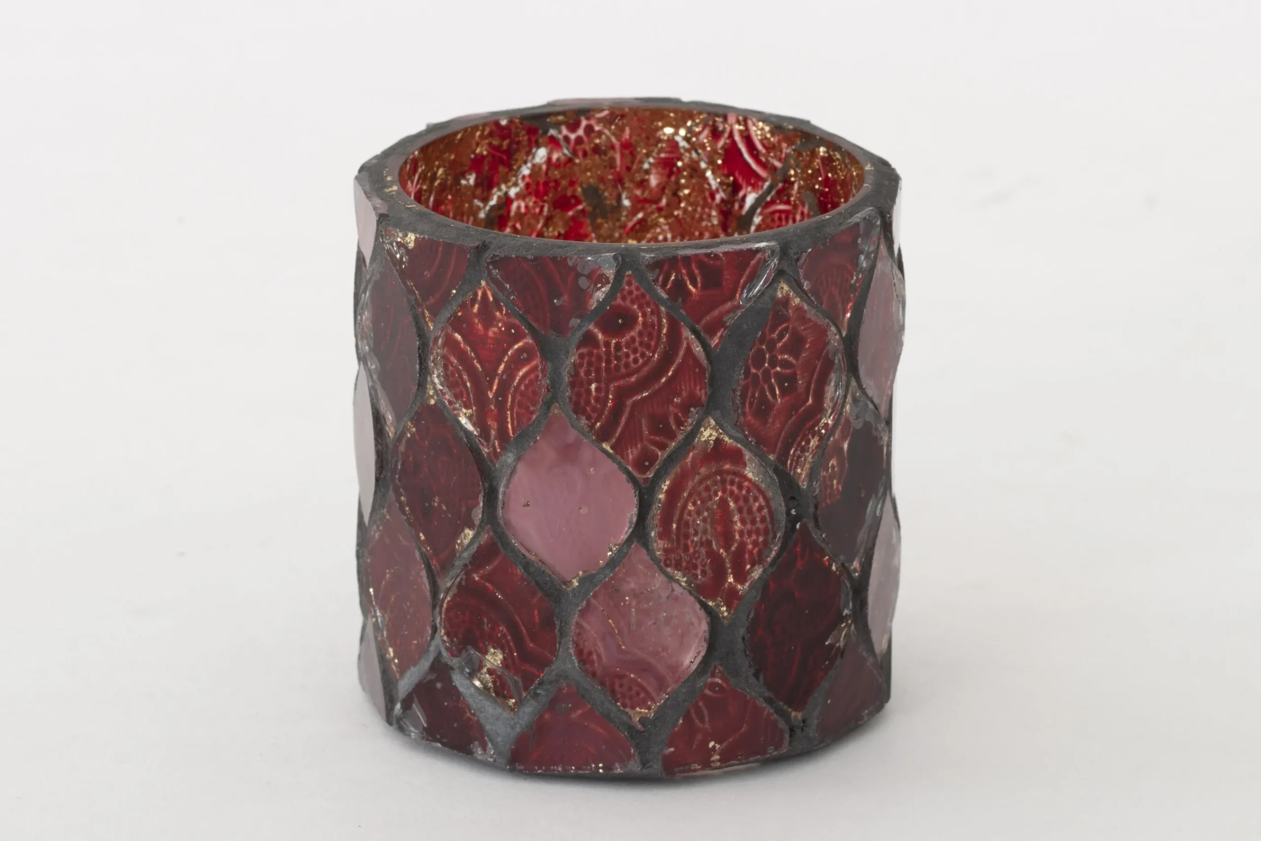 Flamant Tempels, Theelichthouder, Glas, Rood, S