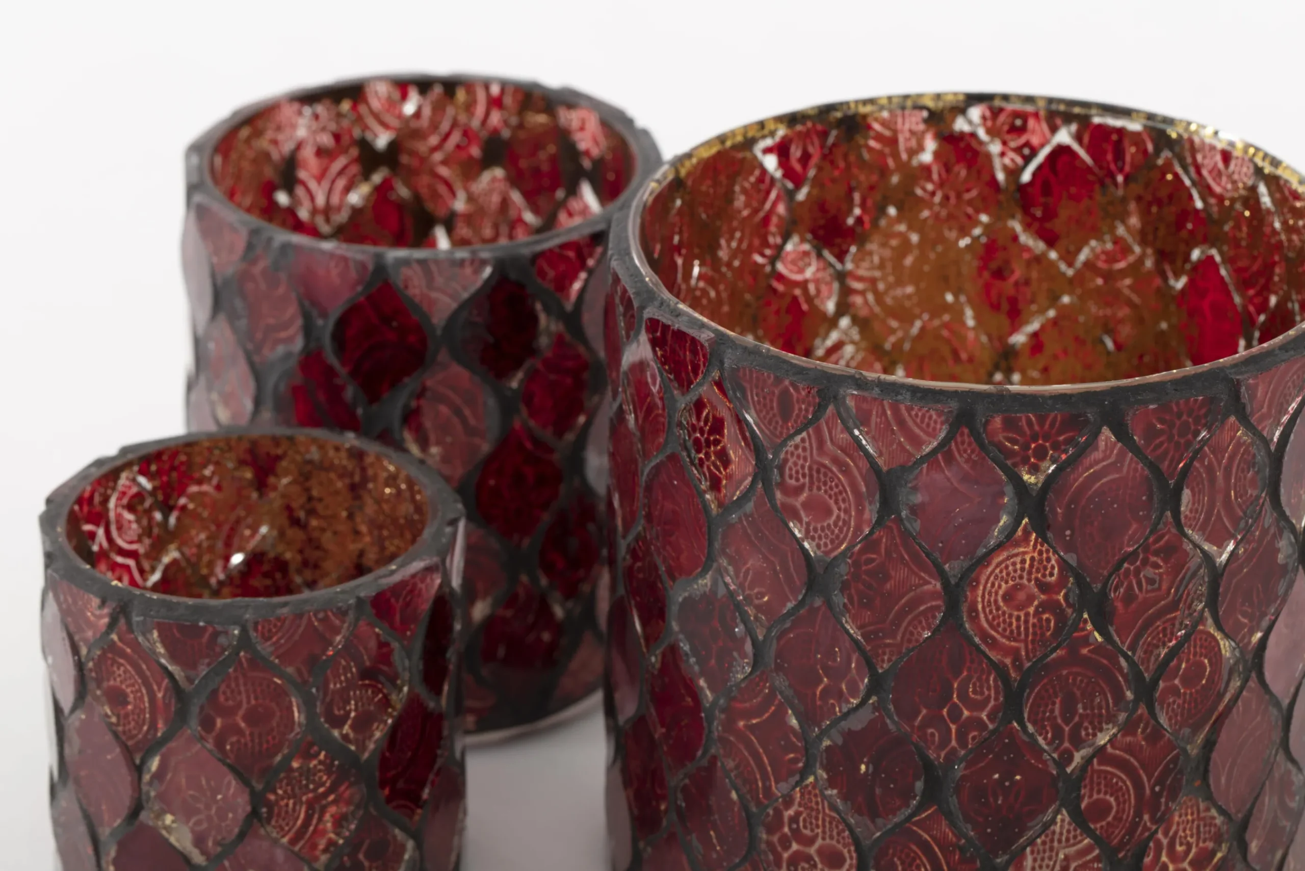 Flamant Tempels, Theelichthouder, Glas, Rood, S