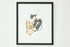 Flamant Zwart-Gouden Splash, Kunst Aan De Muur, Model 3
